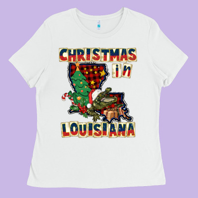 Christmas In Louisiana Ladies Tee Designed By Cowgirlartshop