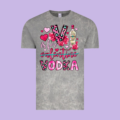 V Is For Vodka Vintage Tee Designed By Oliviacreatesart
