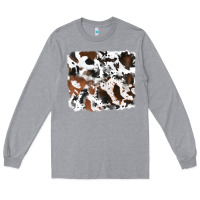 Heather Grey cowhide background Long Sleeve Tee - RanaPortraitStore