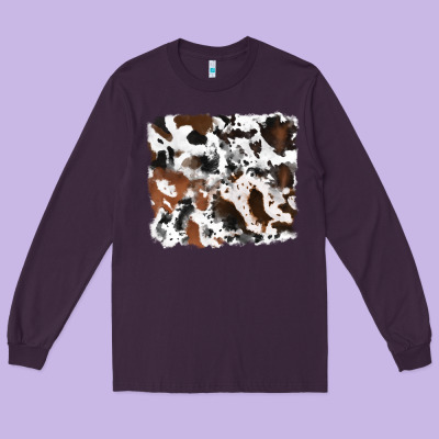 Cowhide Background Long Sleeve Tee Designed By Ranaportraitstore