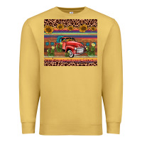 Antique Gold truck sunflower leopard Premium Sweatshirt - AdoDesignShop