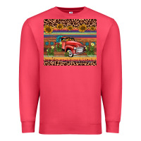 Cardinal truck sunflower leopard Premium Sweatshirt - AdoDesignShop