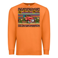 Carrot truck sunflower leopard Premium Sweatshirt - AdoDesignShop
