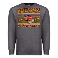 Charcoal Heather truck sunflower leopard Premium Sweatshirt - AdoDesignShop