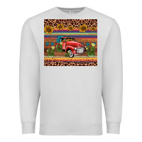 Dove Grey truck sunflower leopard Premium Sweatshirt - AdoDesignShop