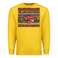 Lemon truck sunflower leopard Premium Sweatshirt - AdoDesignShop