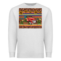 Oatmeal Heather truck sunflower leopard Premium Sweatshirt - AdoDesignShop