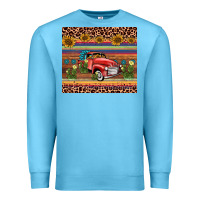 Ocean Blue truck sunflower leopard Premium Sweatshirt - AdoDesignShop
