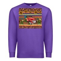 Purple truck sunflower leopard Premium Sweatshirt - AdoDesignShop