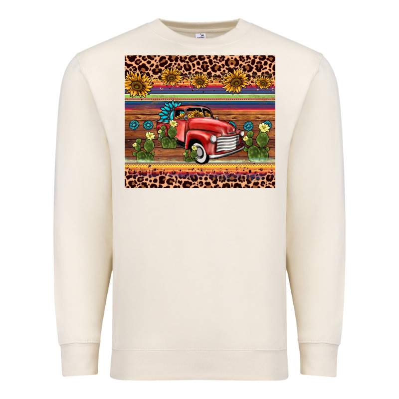 Truck Sunflower Leopard Premium Sweatshirt by AdoDesignShop | Teevron
