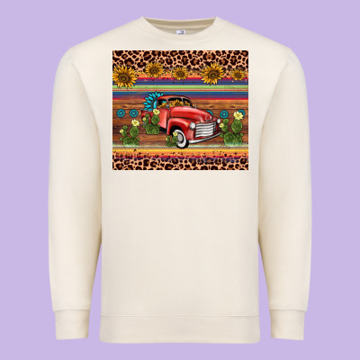 Truck Sunflower Leopard Premium Sweatshirt Designed By Adodesignshop