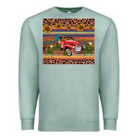 Seafoam truck sunflower leopard Premium Sweatshirt - AdoDesignShop