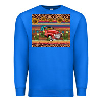 True Royal truck sunflower leopard Premium Sweatshirt - AdoDesignShop