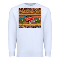 White truck sunflower leopard Premium Sweatshirt - AdoDesignShop