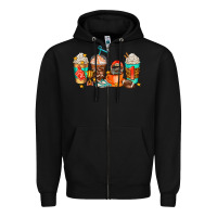 Black American football coffee cups Zipper Hoodie - AdoDesignShop