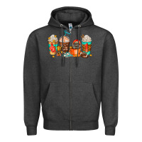 Charcoal Heather American football coffee cups Zipper Hoodie - AdoDesignShop