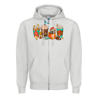 Dove Grey American football coffee cups Zipper Hoodie - AdoDesignShop