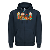 Navy American football coffee cups Zipper Hoodie - AdoDesignShop