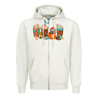 Oatmeal Heather American football coffee cups Zipper Hoodie - AdoDesignShop