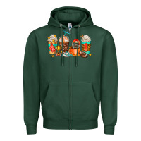 Sports Green American football coffee cups Zipper Hoodie - AdoDesignShop