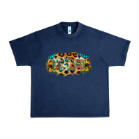 Navy Blessed Sunflower Gemstone Urban Heavy Tee - RanaPortraitStore