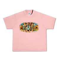 Salmon Blessed Sunflower Gemstone Urban Heavy Tee - RanaPortraitStore