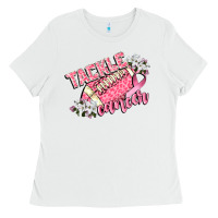 White tackle cancer Ladies Tee - CowGirlArtShop