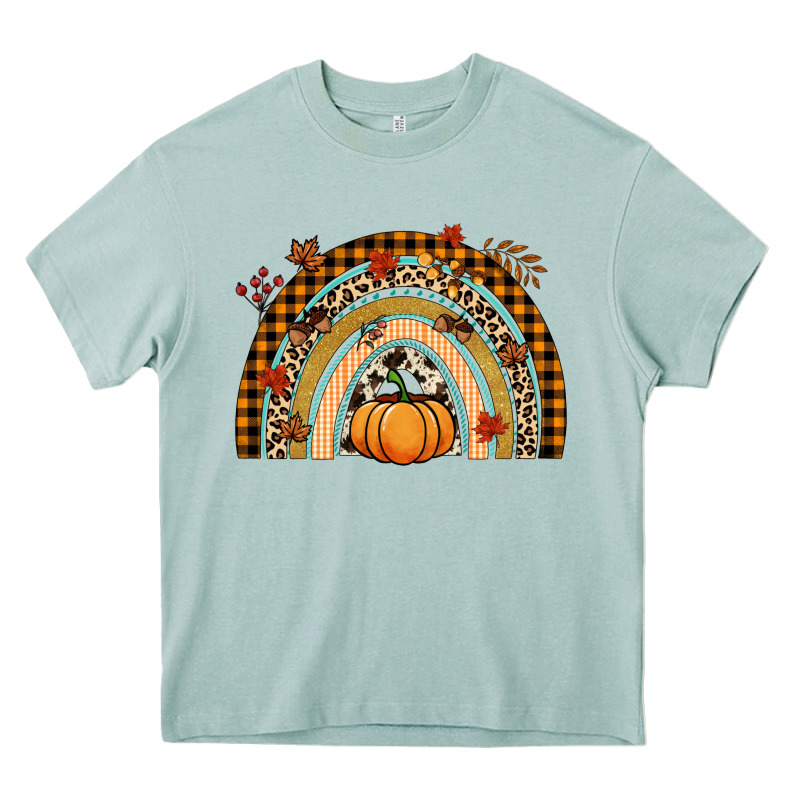 Fall Rainbow Pumpkin Heavy Core Tee by NancyCooperArtShop | Teevron