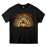 Black Fall rainbow pumpkin Heavy Core Tee - NancyCooperArtShop