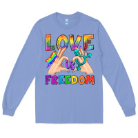 Colony Blue Love Is Freedom Long Sleeve Tee - BundleAndBundleShop