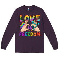Plum Love Is Freedom Long Sleeve Tee - BundleAndBundleShop
