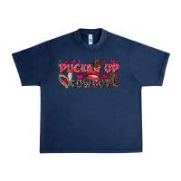 Navy Pucker Up Cowboy Valentine's Day Urban Heavy Tee - FaDigitalArtStudio