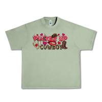 Oil Green Pucker Up Cowboy Valentine's Day Urban Heavy Tee - FaDigitalArtStudio