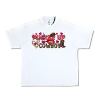 White Pucker Up Cowboy Valentine's Day Urban Heavy Tee - FaDigitalArtStudio