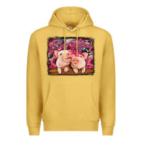 Antique Gold be mine valentine's day pigs Premium Hoodie - Jasminsmagicworld