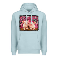Blue Mist be mine valentine's day pigs Premium Hoodie - Jasminsmagicworld