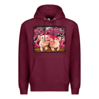 Burgundy be mine valentine's day pigs Premium Hoodie - Jasminsmagicworld