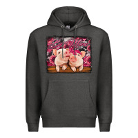 Charcoal Heather be mine valentine's day pigs Premium Hoodie - Jasminsmagicworld