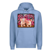 Colony Blue be mine valentine's day pigs Premium Hoodie - Jasminsmagicworld
