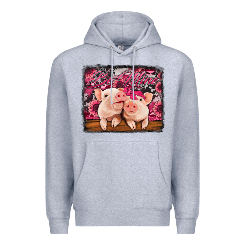 Be Mine Valentine's Day Pigs Premium Hoodie by Jasminsmagicworld | Teevron