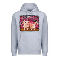 Heather Grey be mine valentine's day pigs Premium Hoodie - Jasminsmagicworld