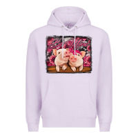 Lilac be mine valentine's day pigs Premium Hoodie - Jasminsmagicworld