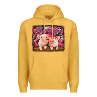 Mustard be mine valentine's day pigs Premium Hoodie - Jasminsmagicworld