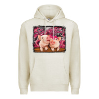 Oatmeal Heather be mine valentine's day pigs Premium Hoodie - Jasminsmagicworld