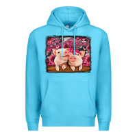 Ocean Blue be mine valentine's day pigs Premium Hoodie - Jasminsmagicworld