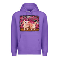 Purple be mine valentine's day pigs Premium Hoodie - Jasminsmagicworld