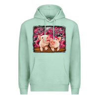 Seafoam be mine valentine's day pigs Premium Hoodie - Jasminsmagicworld