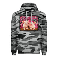 Slate Camo be mine valentine's day pigs Premium Hoodie - Jasminsmagicworld