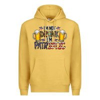 Antique Gold I'm Not Drunk I'm Patriotic Premium Hoodie - CowhideDigitalArt