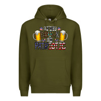 Army Green I'm Not Drunk I'm Patriotic Premium Hoodie - CowhideDigitalArt